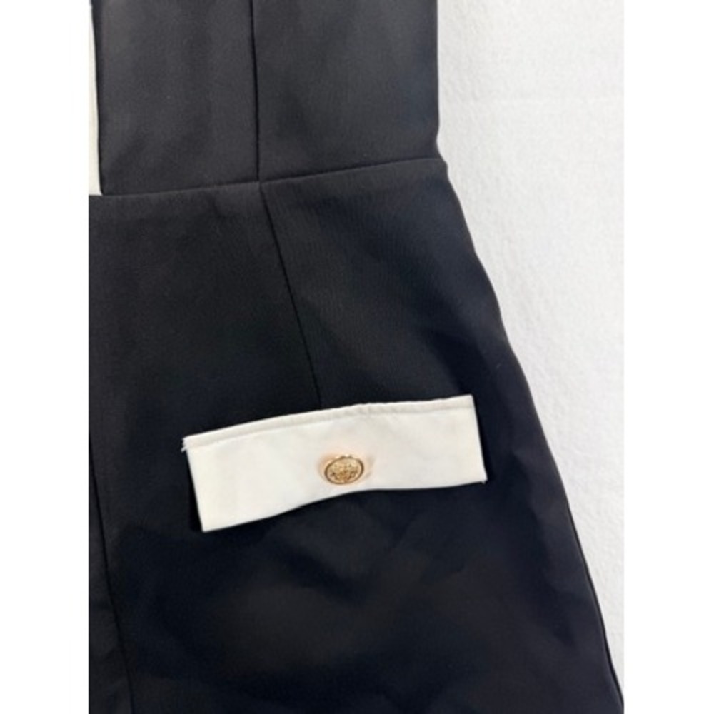 NEW All The Ways Jemma Romper Black White Gold Button Halter S NWOT - Picture 10 of 13